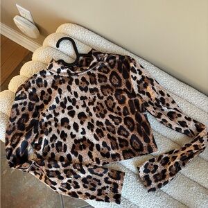 Leopard Print Long Sleeve Top